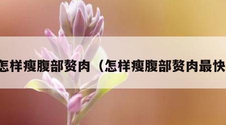 怎样瘦腹部赘肉（怎样瘦腹部赘肉最快）