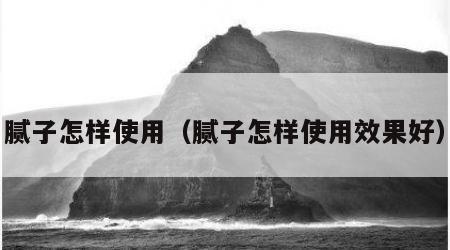 腻子怎样使用（腻子怎样使用效果好）