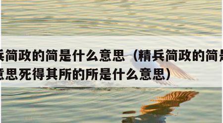 精兵简政的简是什么意思（精兵简政的简是什么意思死得其所的所是什么意思）