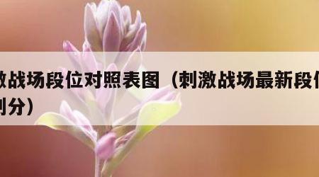 刺激战场段位对照表图（刺激战场最新段位等级划分）