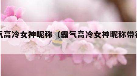 霸气高冷女神昵称（霸气高冷女神昵称带符号）