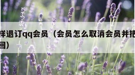 怎样退订qq会员（会员怎么取消会员并把钱退回）