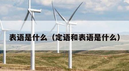 表语是什么（定语和表语是什么）