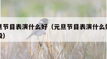 元旦节目表演什么好（元旦节目表演什么好二年级）