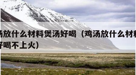 鸡汤放什么材料煲汤好喝（鸡汤放什么材料煲汤好喝不上火）