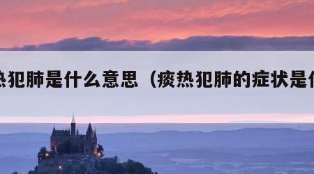 痰热犯肺是什么意思（痰热犯肺的症状是什么）