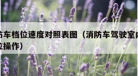 消防车档位速度对照表图（消防车驾驶室内部档位操作）