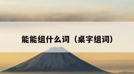 能能组什么词（桌字组词）
