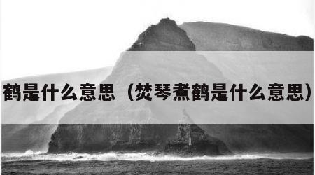 鹤是什么意思（焚琴煮鹤是什么意思）