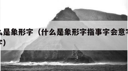 什么是象形字（什么是象形字指事字会意字形声字）