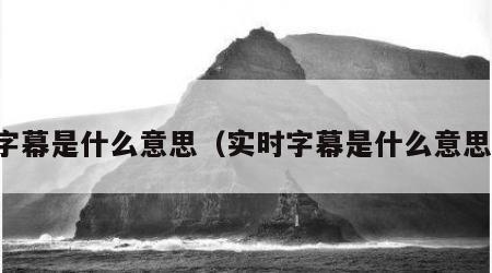 字幕是什么意思（实时字幕是什么意思）