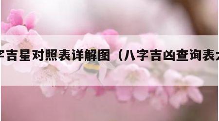八字吉星对照表详解图（八字吉凶查询表大全）