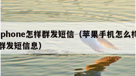 iphone怎样群发短信（苹果手机怎么样群发短信息）