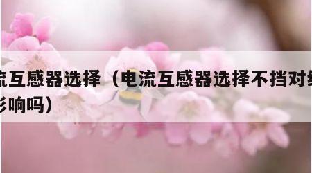 电流互感器选择（电流互感器选择不挡对线损有影响吗）