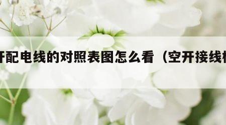 空开配电线的对照表图怎么看（空开接线标准）