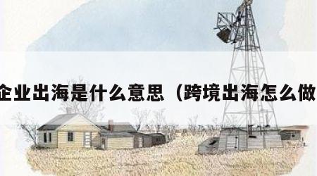 企业出海是什么意思（跨境出海怎么做）