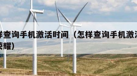 怎样查询手机激活时间（怎样查询手机激活时间荣耀）
