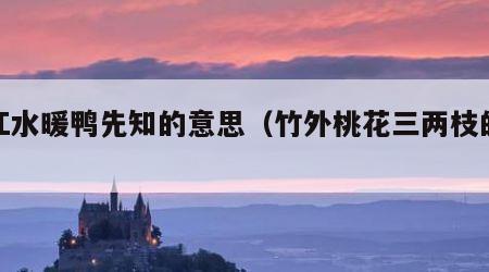 春江水暖鸭先知的意思（竹外桃花三两枝的意思）