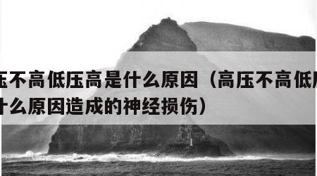 高压不高低压高是什么原因（高压不高低压高是什么原因造成的神经损伤）