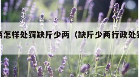 工商怎样处罚缺斤少两（缺斤少两行政处罚案例）