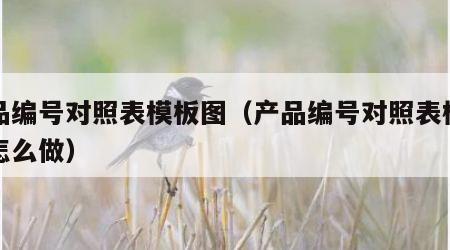 产品编号对照表模板图（产品编号对照表模板图怎么做）