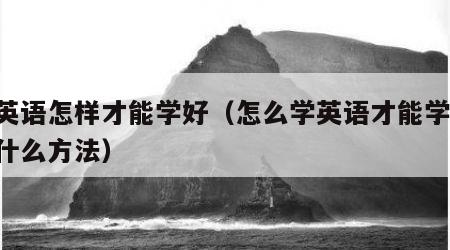 学英语怎样才能学好（怎么学英语才能学好,用什么方法）