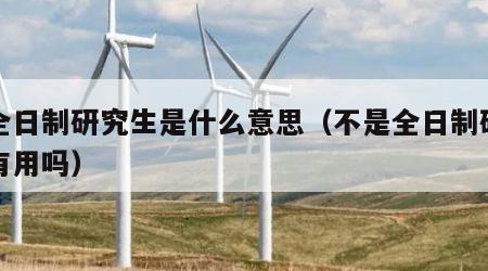 非全日制研究生是什么意思（不是全日制研究生有用吗）