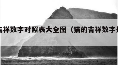 猫吉祥数字对照表大全图（猫的吉祥数字是几）
