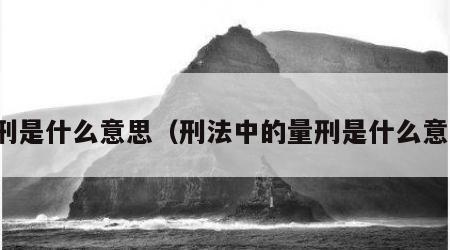 量刑是什么意思（刑法中的量刑是什么意思）