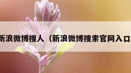 新浪微博搜人（新浪微博搜索官网入口）