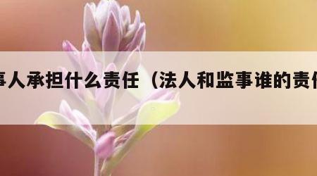 监事人承担什么责任（法人和监事谁的责任大）