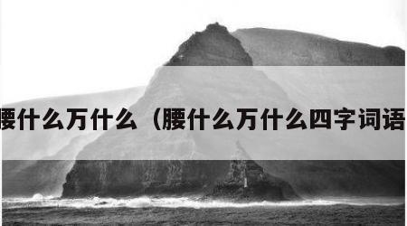 腰什么万什么（腰什么万什么四字词语）