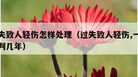 过失致人轻伤怎样处理（过失致人轻伤,一般要判几年）
