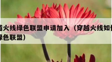 穿越火线绿色联盟申请加入（穿越火线如何加入绿色联盟）