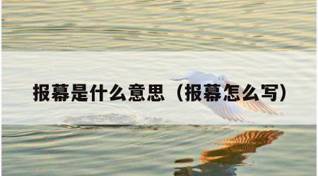 报幕是什么意思（报幕怎么写）