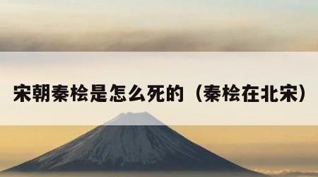 宋朝秦桧是怎么死的（秦桧在北宋）