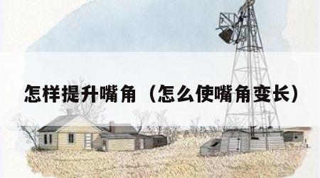 怎样提升嘴角（怎么使嘴角变长）