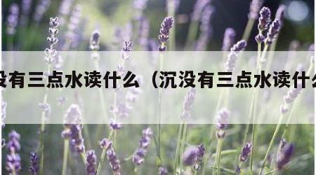 沉没有三点水读什么（沉没有三点水读什么字）