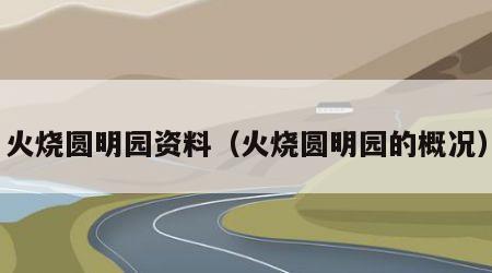 火烧圆明园资料（火烧圆明园的概况）