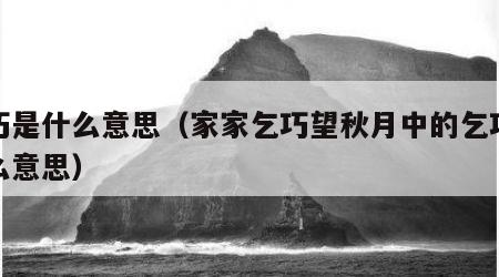 乞巧是什么意思（家家乞巧望秋月中的乞巧是什么意思）