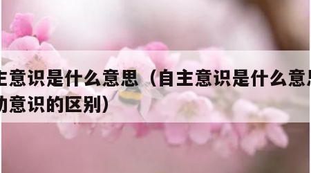 自主意识是什么意思（自主意识是什么意思和主动意识的区别）