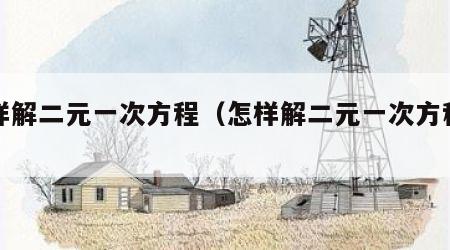怎样解二元一次方程（怎样解二元一次方程组）