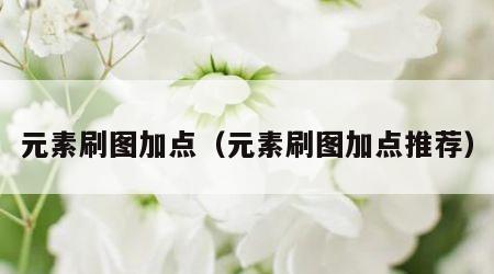 元素刷图加点（元素刷图加点推荐）