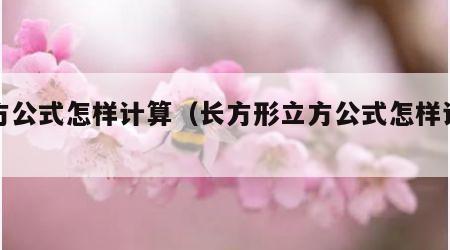 立方公式怎样计算（长方形立方公式怎样计算）