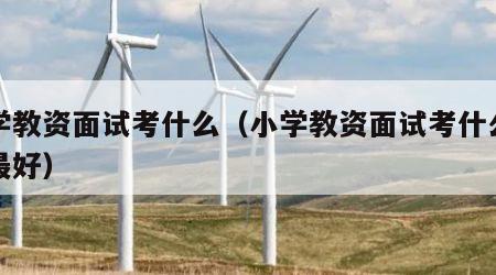 小学教资面试考什么（小学教资面试考什么科目最好）