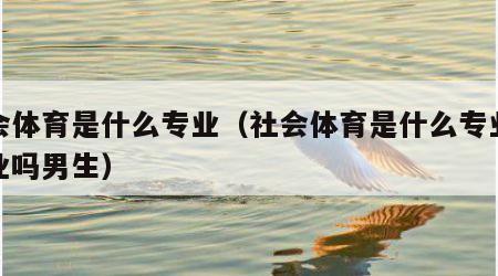 社会体育是什么专业（社会体育是什么专业好就业吗男生）