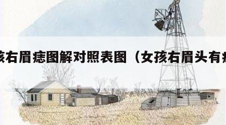 女孩右眉痣图解对照表图（女孩右眉头有痣好吗）