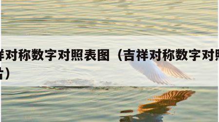 吉祥对称数字对照表图（吉祥对称数字对照表图片）