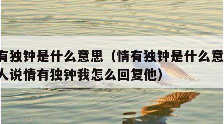 情有独钟是什么意思（情有独钟是什么意思,别人说情有独钟我怎么回复他）