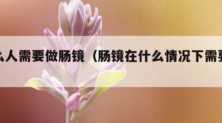 什么人需要做肠镜（肠镜在什么情况下需要做）